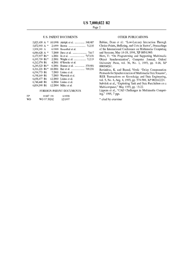 Flow of streaming data through multiple processing modules - US Patent 7000022 - Page 2